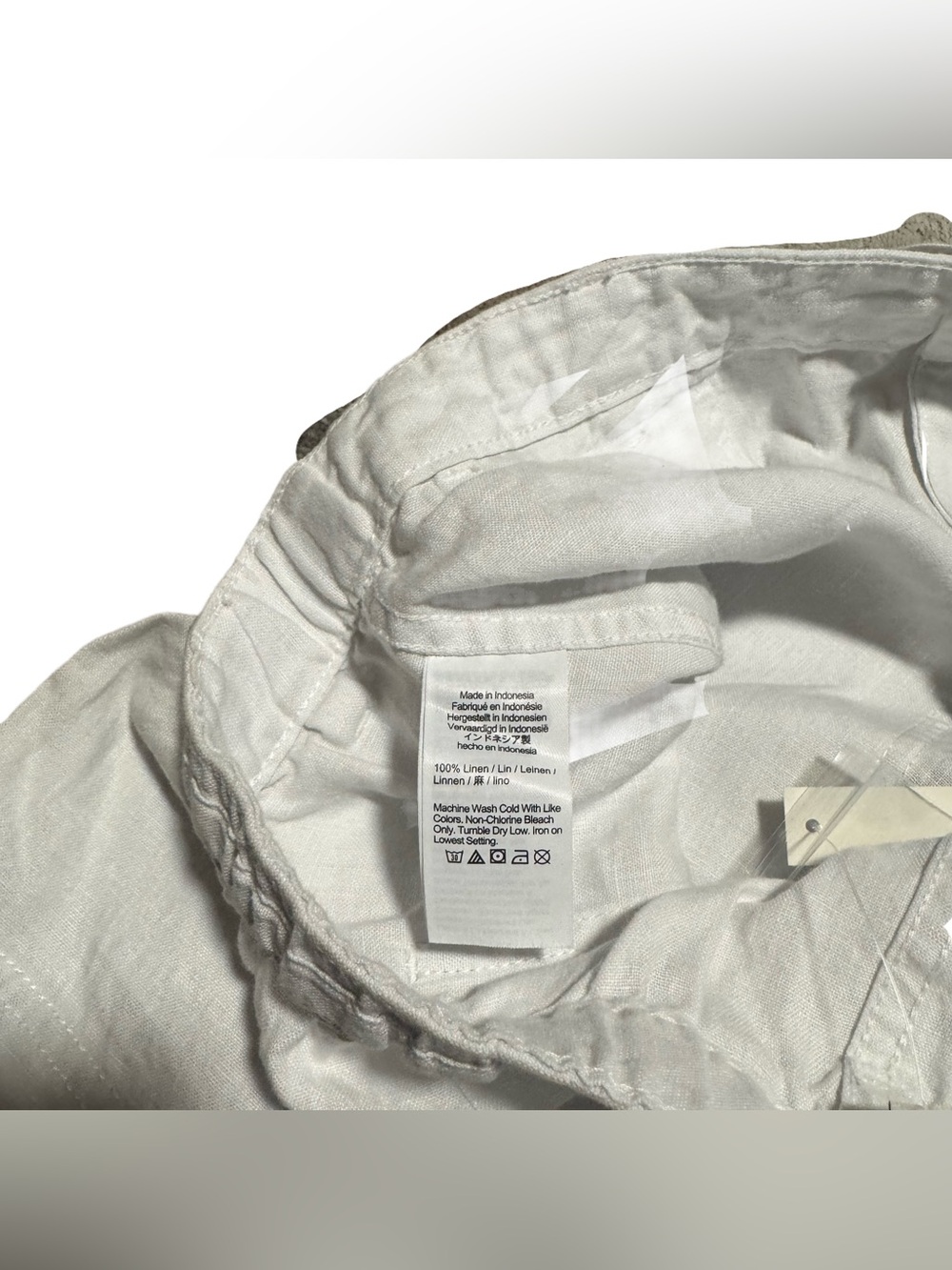 Madewell Pull On Drawstring Shorts 100% Linen White Vacation Resort XL NWT - Picture 7 of 7